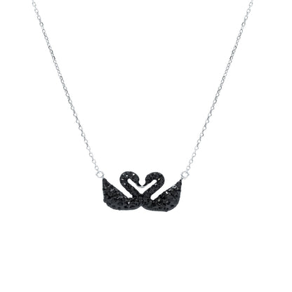 Swan black diamond necklace