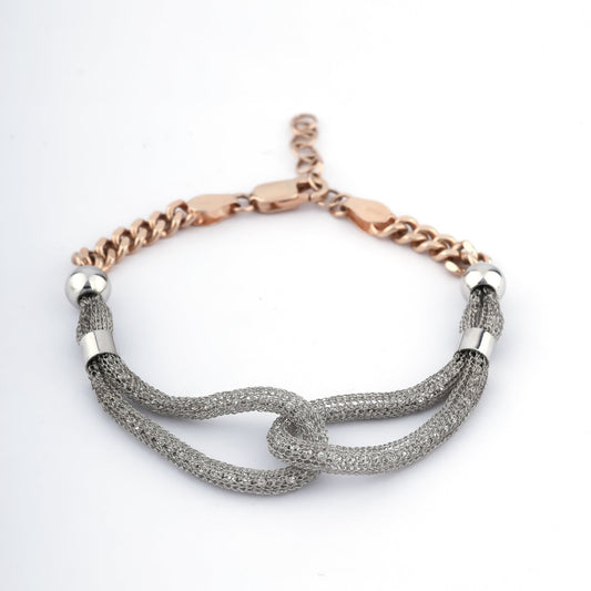 Rose gold net bracelet